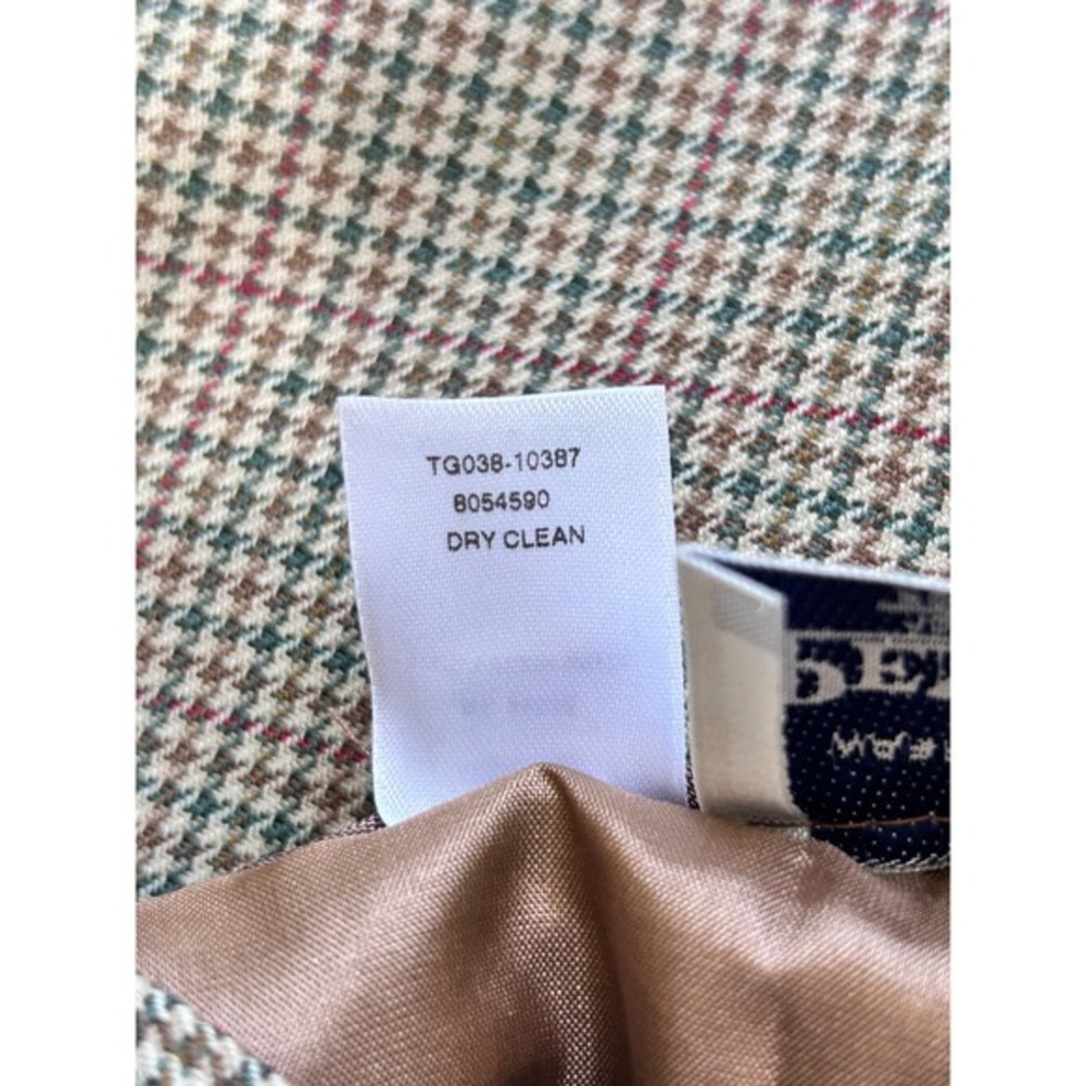 Pendleton 14 Vintage Wool Maxi Skirt Brown Houndstooth Plaid Dark Academia USA - Picture 11 of 12
